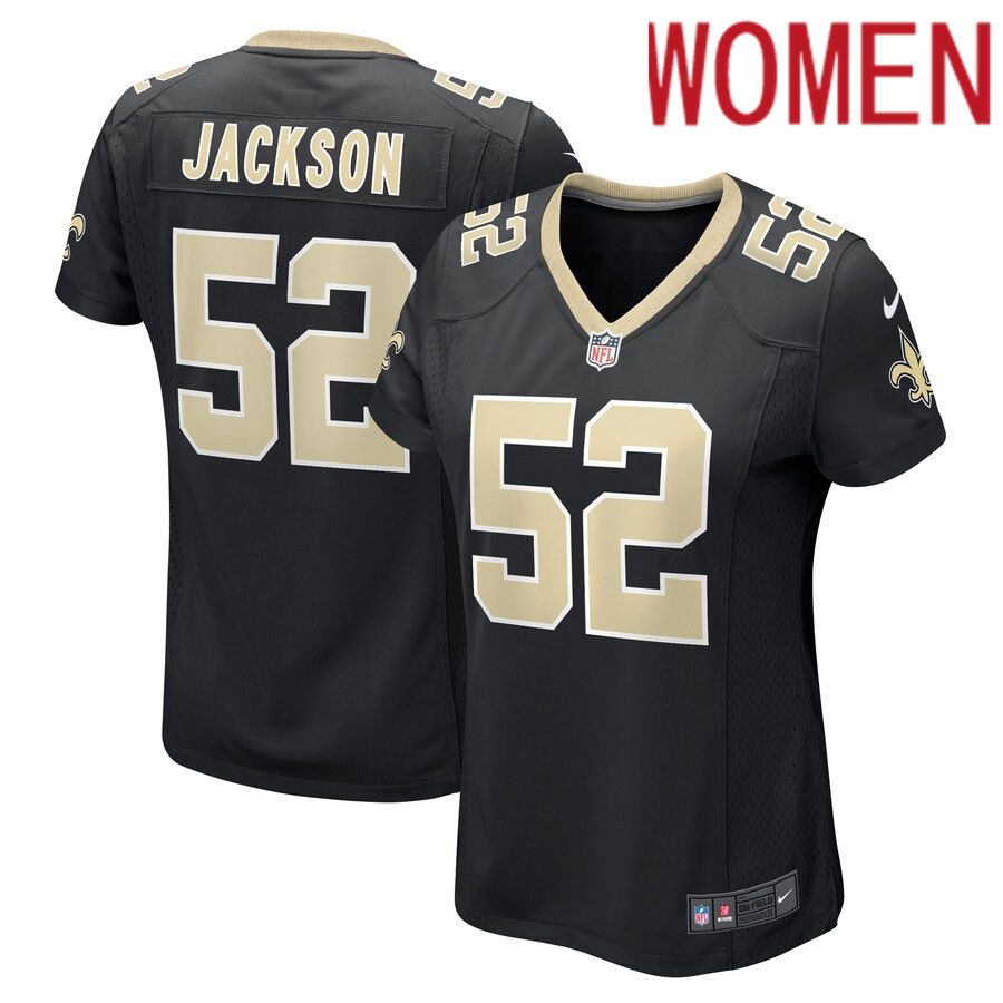 Women New Orleans Saints 52 D Marco Jackson Nike Black Game Player NFL Jersey